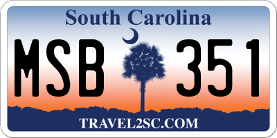 SC license plate MSB351