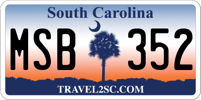SC license plate MSB352