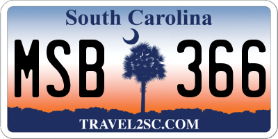 SC license plate MSB366