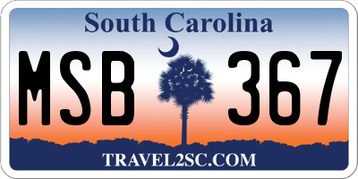 SC license plate MSB367