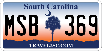 SC license plate MSB369