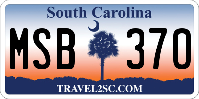 SC license plate MSB370