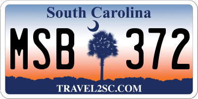 SC license plate MSB372