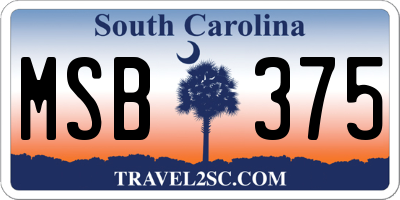 SC license plate MSB375