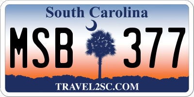 SC license plate MSB377
