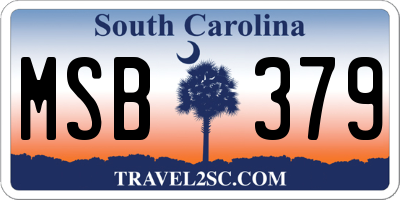 SC license plate MSB379