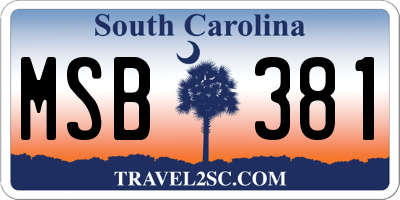 SC license plate MSB381