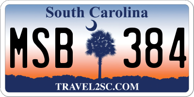 SC license plate MSB384
