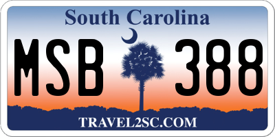SC license plate MSB388