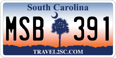 SC license plate MSB391