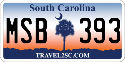 SC license plate MSB393