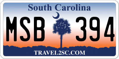SC license plate MSB394