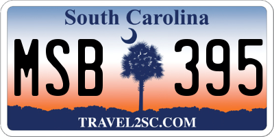 SC license plate MSB395