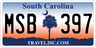 SC license plate MSB397