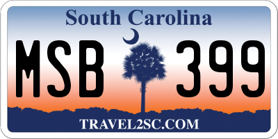 SC license plate MSB399