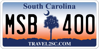 SC license plate MSB400