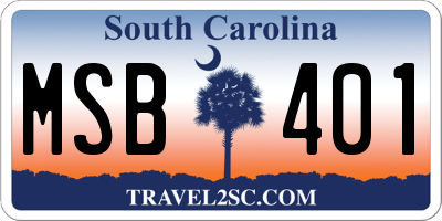 SC license plate MSB401