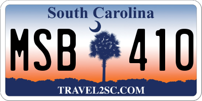 SC license plate MSB410
