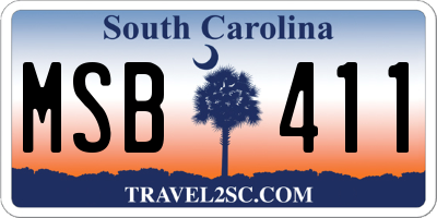 SC license plate MSB411