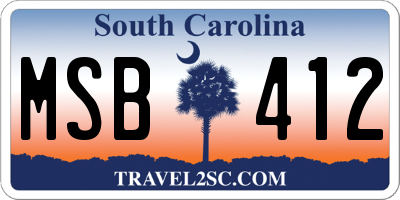 SC license plate MSB412