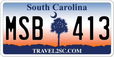 SC license plate MSB413
