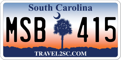 SC license plate MSB415