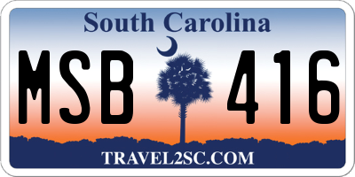 SC license plate MSB416