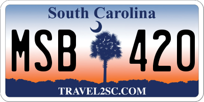 SC license plate MSB420