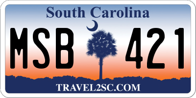 SC license plate MSB421