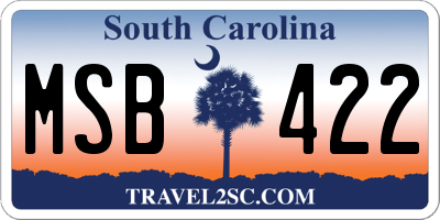 SC license plate MSB422