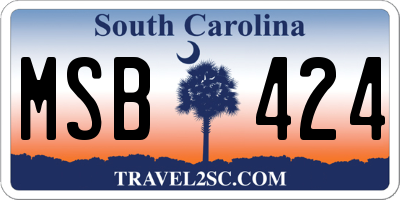 SC license plate MSB424