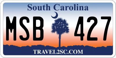 SC license plate MSB427