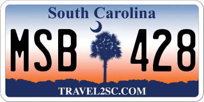 SC license plate MSB428