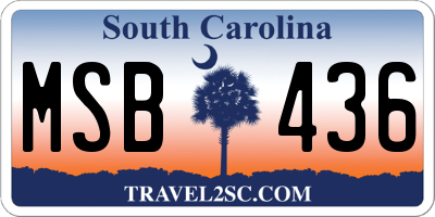 SC license plate MSB436