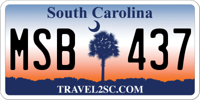 SC license plate MSB437