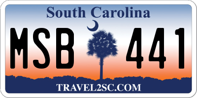 SC license plate MSB441