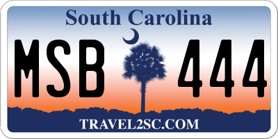 SC license plate MSB444