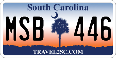 SC license plate MSB446