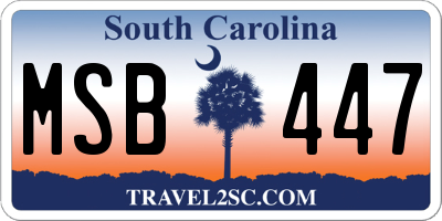 SC license plate MSB447