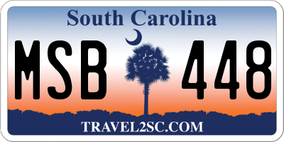 SC license plate MSB448