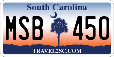 SC license plate MSB450