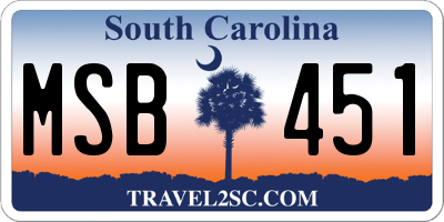 SC license plate MSB451