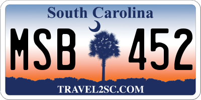 SC license plate MSB452
