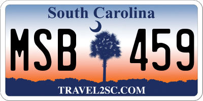 SC license plate MSB459