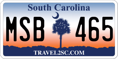 SC license plate MSB465
