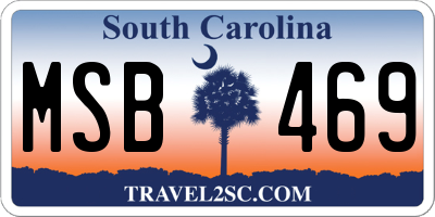 SC license plate MSB469