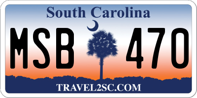 SC license plate MSB470