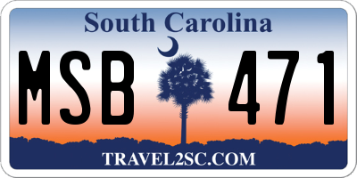 SC license plate MSB471