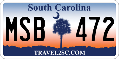 SC license plate MSB472