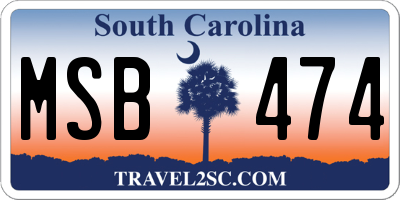 SC license plate MSB474
